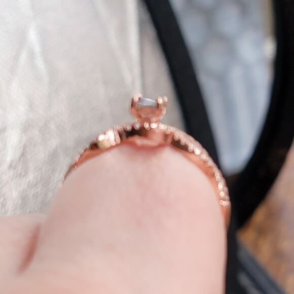 Rose Gold Plated Infinity Knot Ring with Simulated Sapphire - Size 10 - Picture 10 of 10